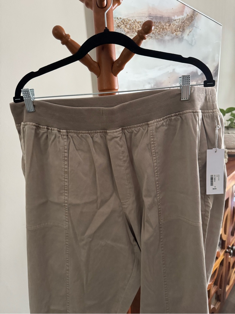 NWT Soft Surroundings Khaki Tan Capri Ankle Cropped Canvas Pants Size 1X - Picture 4 of 12